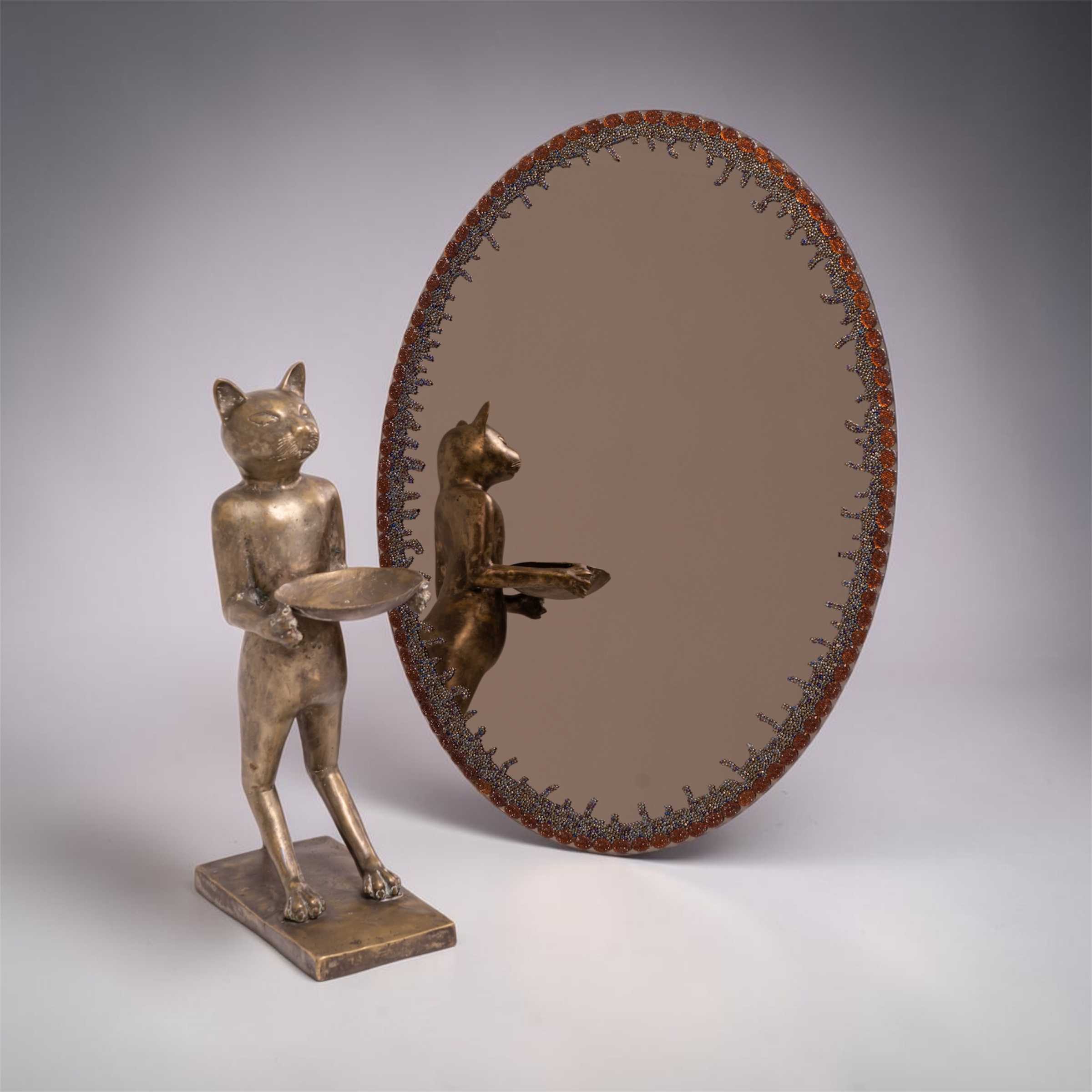 Gothic Oval Bronze Mirror — 500mm(W) x 700mm(L) - Image 5