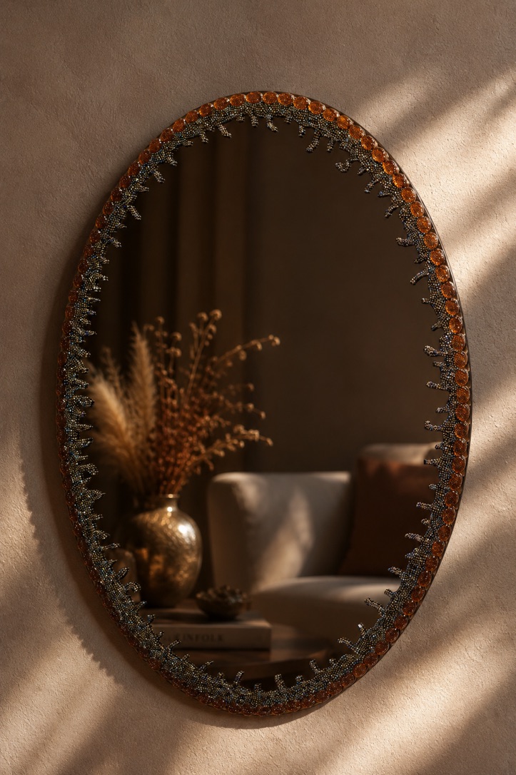 Gothic Oval Bronze Mirror — 500mm(W) x 700mm(L) - Image 6