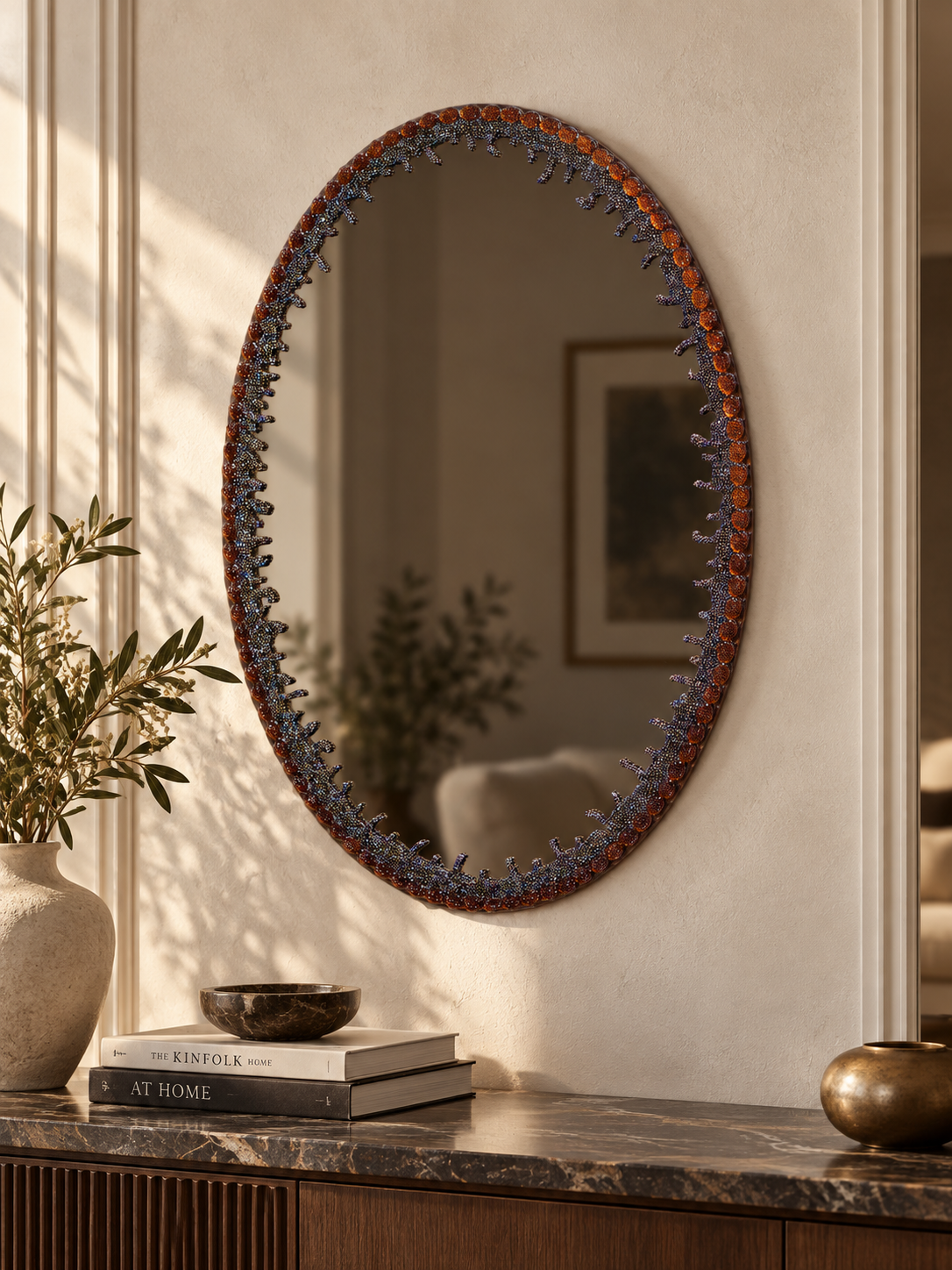 Gothic Oval Bronze Mirror — 500mm(W) x 700mm(L) - Image 4